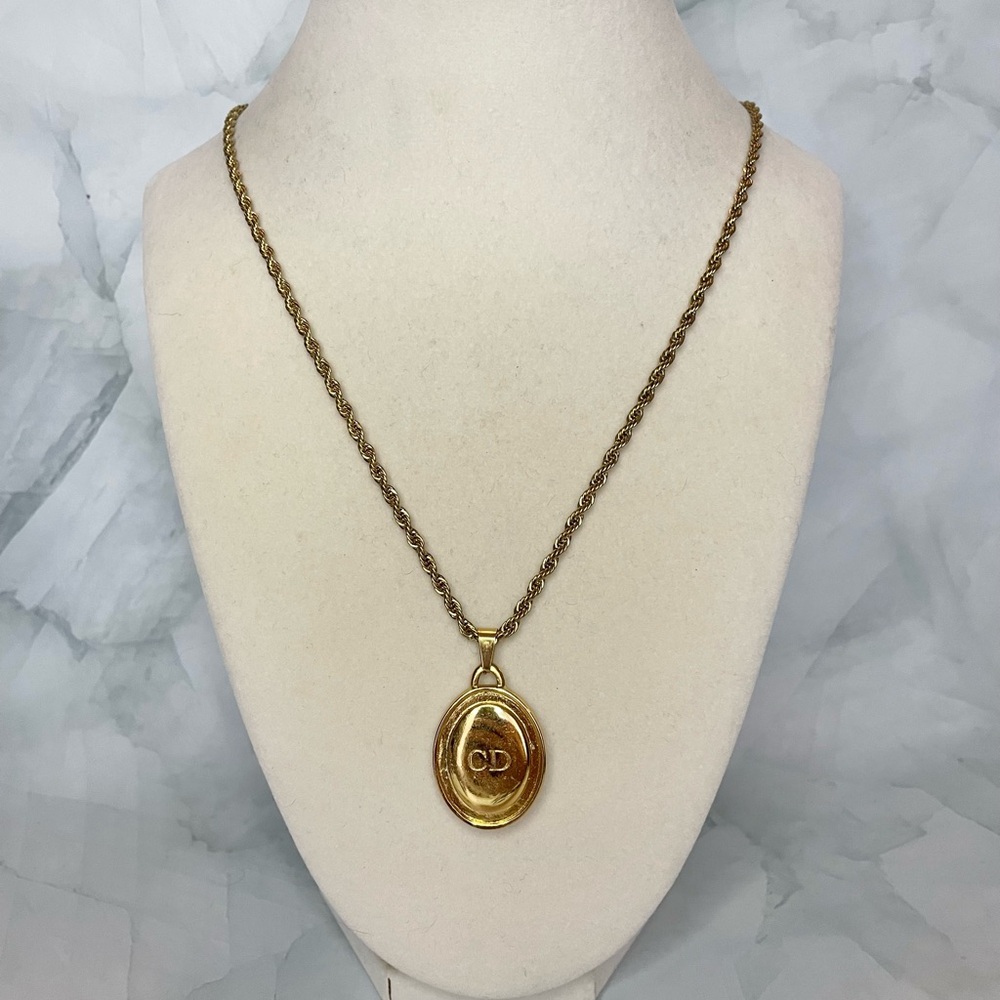 Upcycled Gold CD Pendant Rope Chain Necklace